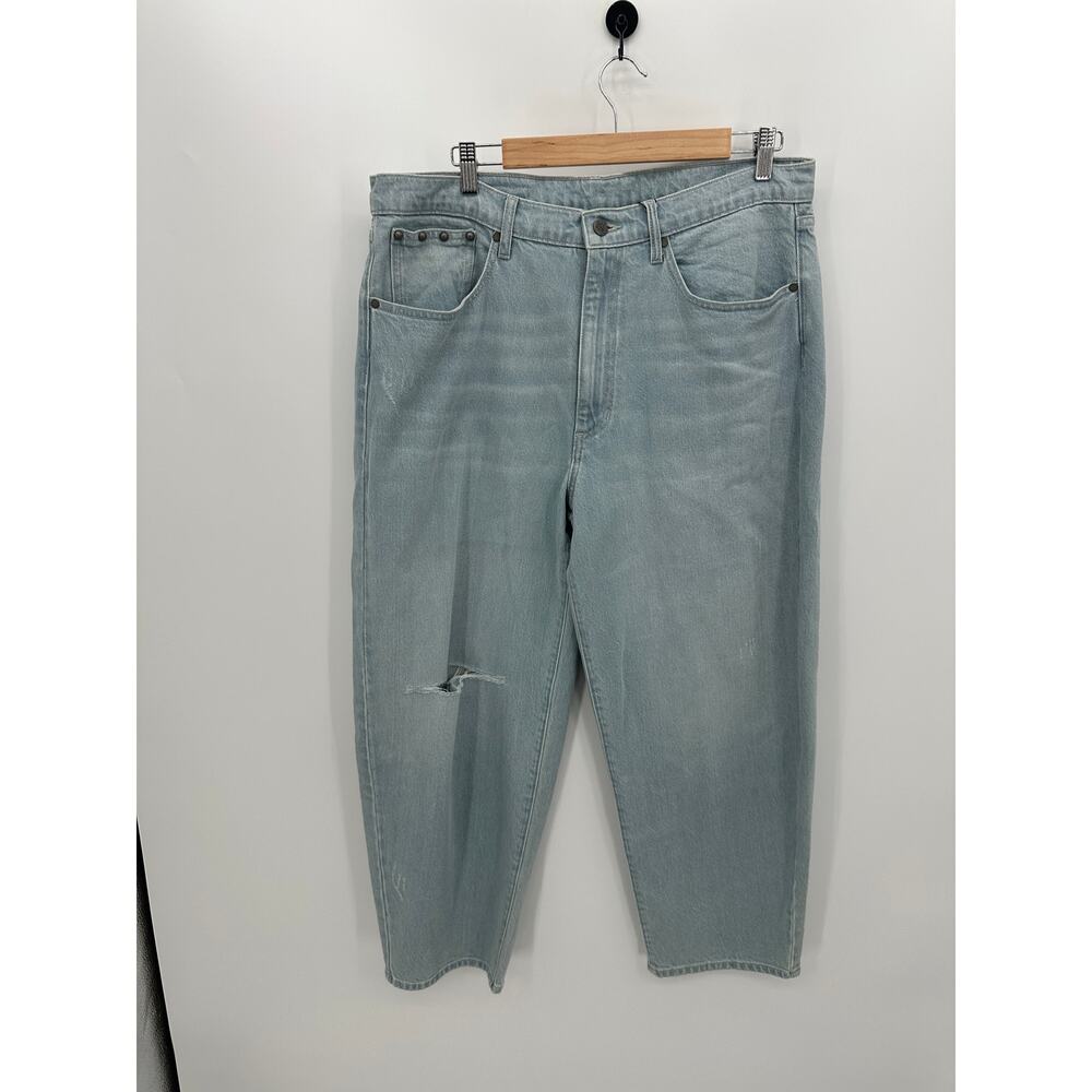 Oak & Acorn Jeans Women 34 Light Wash Loose Fit Organic Cotton Ankle High Rise